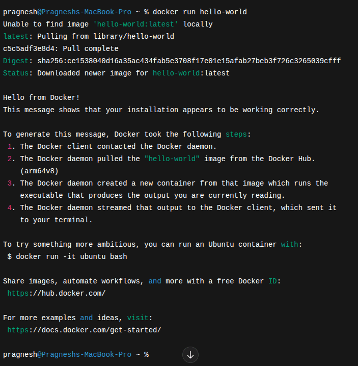 Hello world Docker