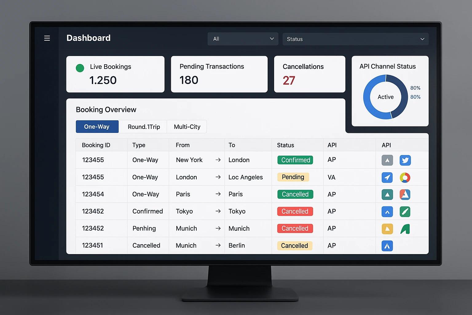 Centralized Booking Supervision Panel Centralized Booking Supervision Panel
