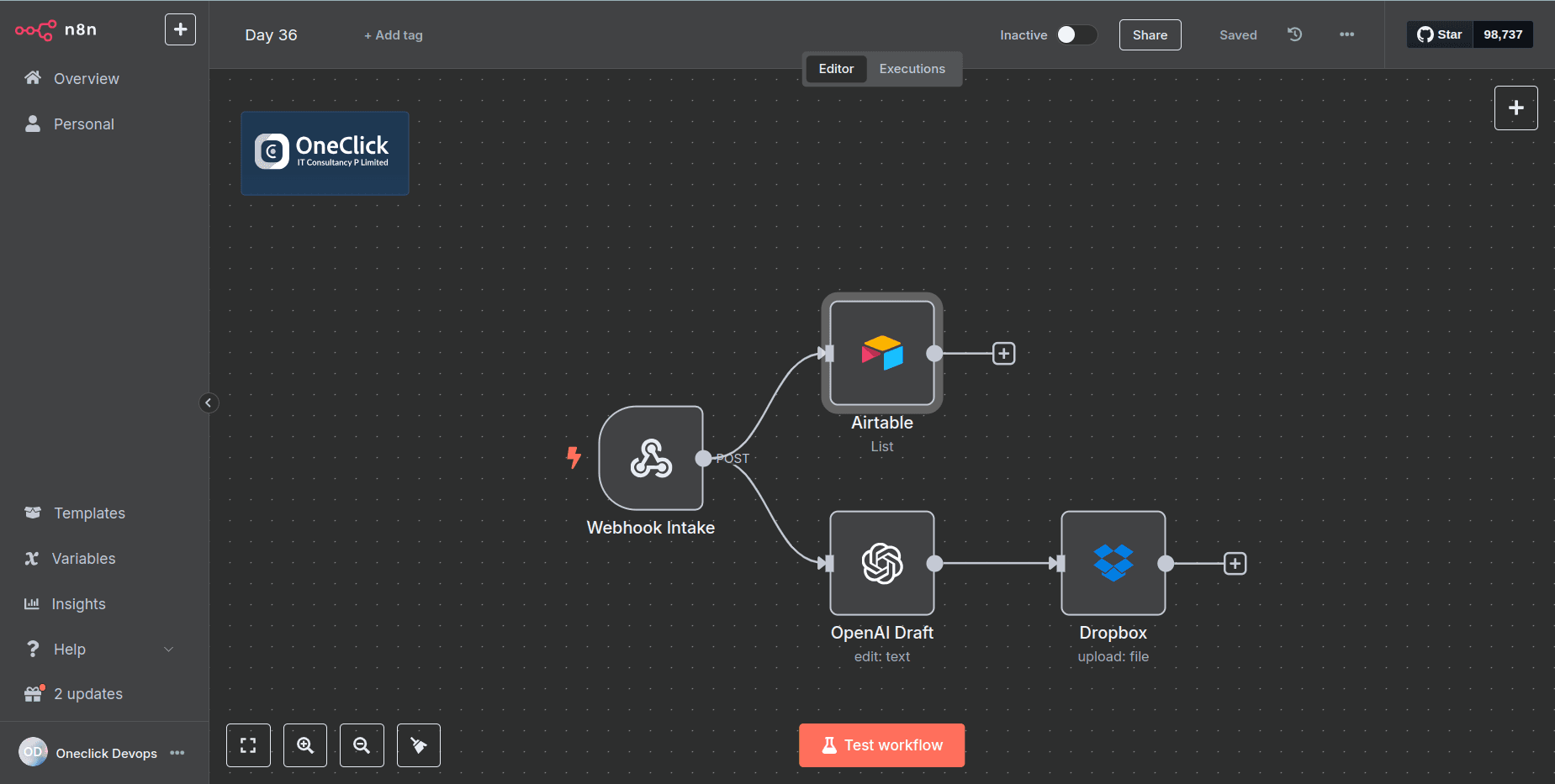 Workflow of AI Agent Personal Lawyer using n8n automation