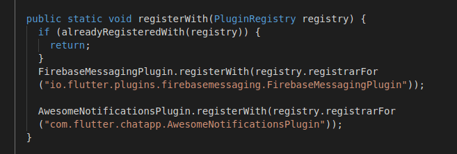Inside registerwith method add following lines