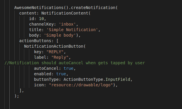create Awesome Notification with action buttons add following code