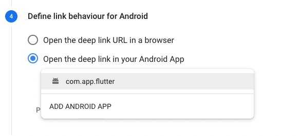 define link behaviour for android