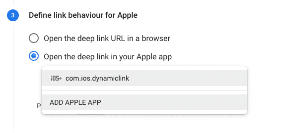 define link behaviour for apple