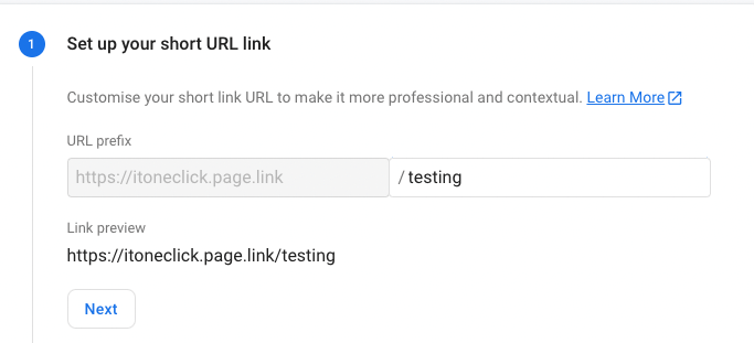 setup your short URL link