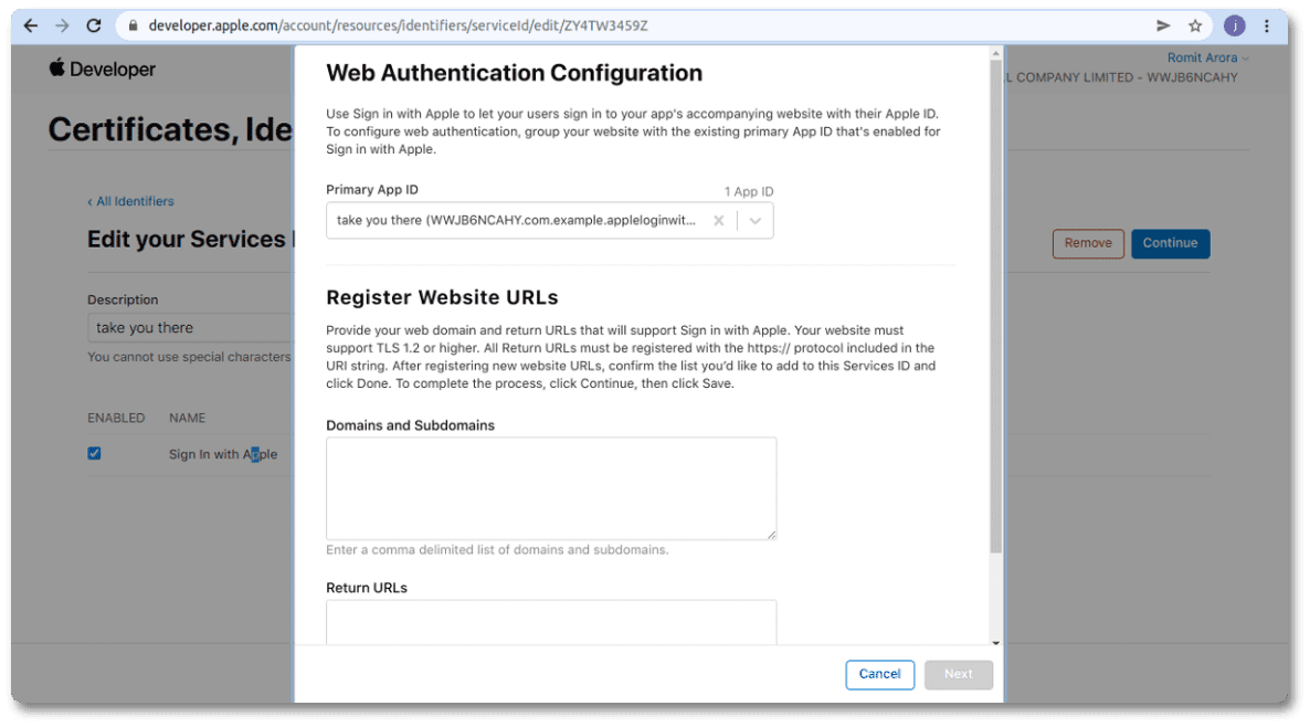 Register Web URL