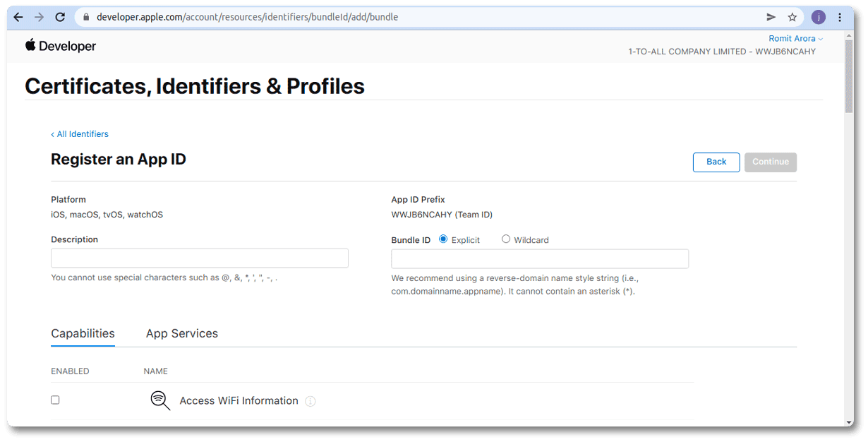 select identifiers from the left side