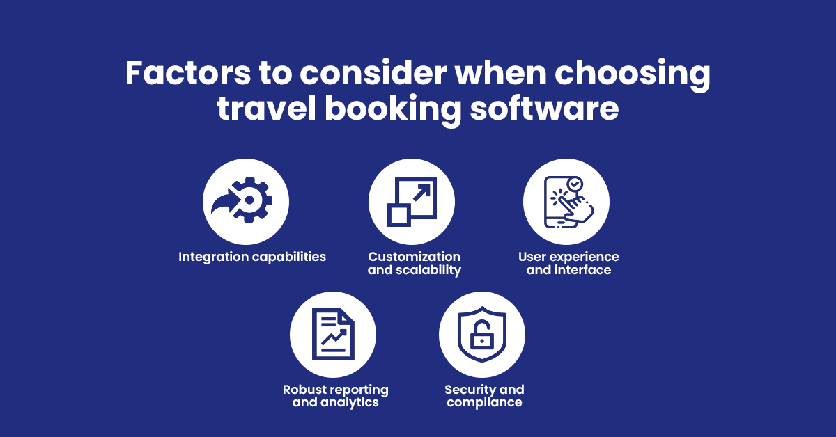 factors to consider travel booking software