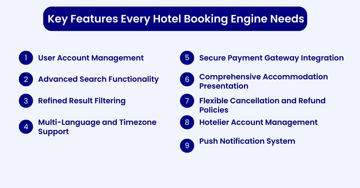 key features every hotel booking engine needs