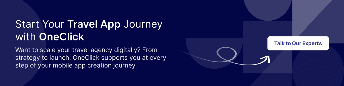 Travel App journey with Oneclick